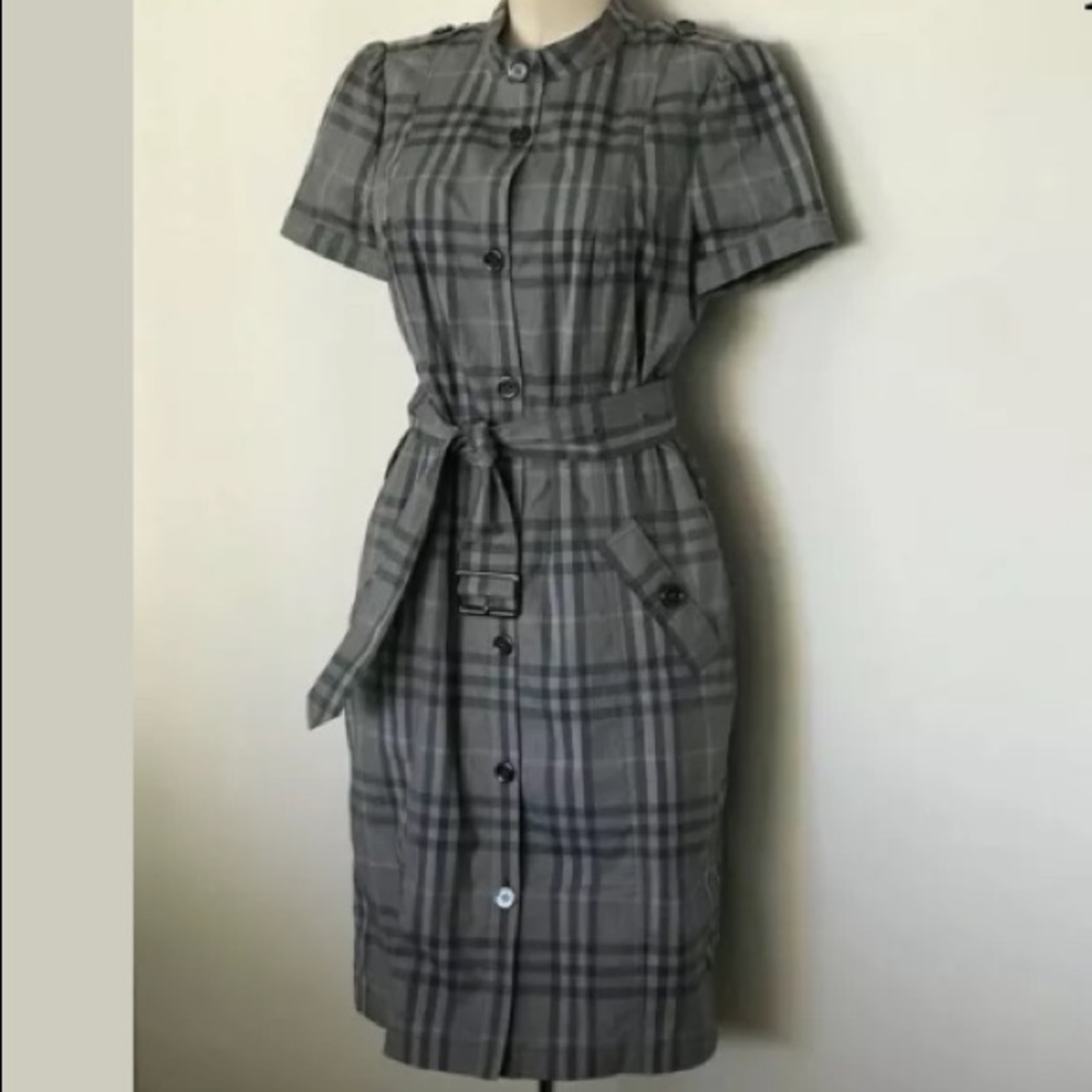 Burberry Brit Gray Plaid Dress